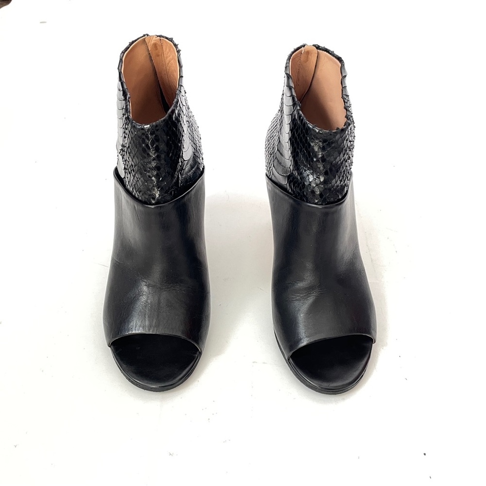 Maison Martin Margiela Snakeskin & Leather Black Peeptoe Boots IT 39 - Picture 11 of 13